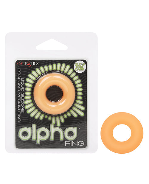 The Soft Hum Alpha Liquid Silicone Glow in the Dark Prolong Cock Ring - Medium