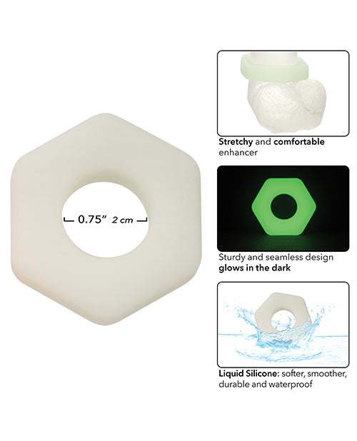 The Soft Hum Alpha Liquid Silicone Glow in the Dark Prolong Sexagon Ring - Image 2