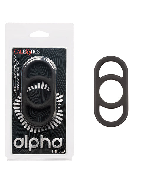 The Soft Hum Alpha Liquid Silicone Commander Cock Ring - Black