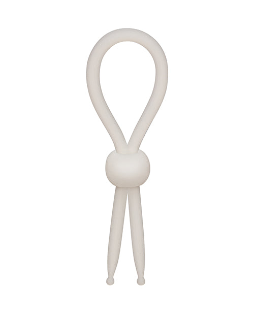 The Soft Hum Alpha Liquid Silicone Lasso Cock Ring - Natural - Image 2