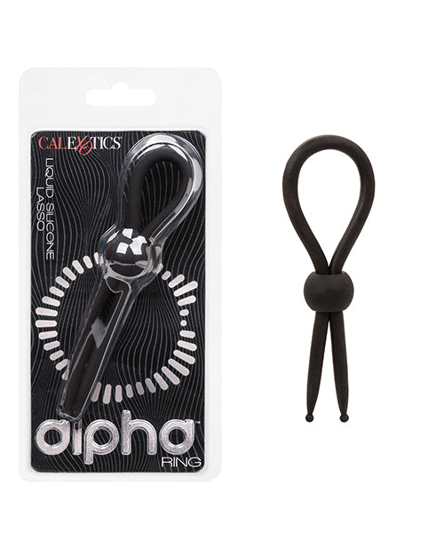 The Soft Hum Alpha Liquid Silicone Lasso Cock Ring - Black