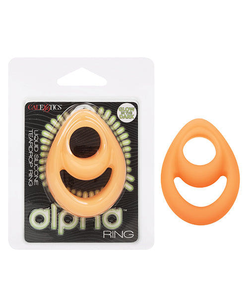 The Soft Hum Alpha Liquid Silicone Glow in the Dark Teardrop Cock Ring