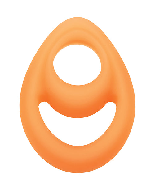 The Soft Hum Alpha Liquid Silicone Glow in the Dark Teardrop Cock Ring - Image 2