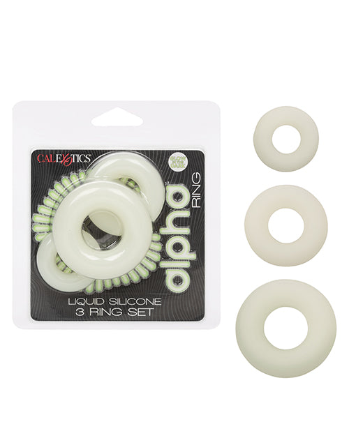 The Soft Hum Alpha Liquid Silicone Glow in the Dark Cock Ring - Set of 3