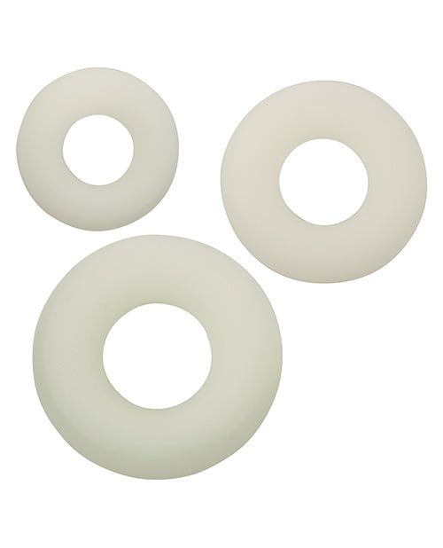 The Soft Hum Alpha Liquid Silicone Glow in the Dark Cock Ring - Set of 3 - Image 2