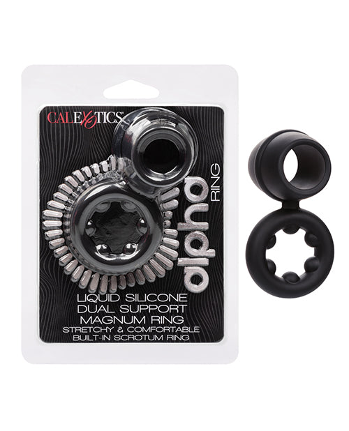 The Soft Hum Alpha Liquid Silicone Dual Magnum Ring - Black