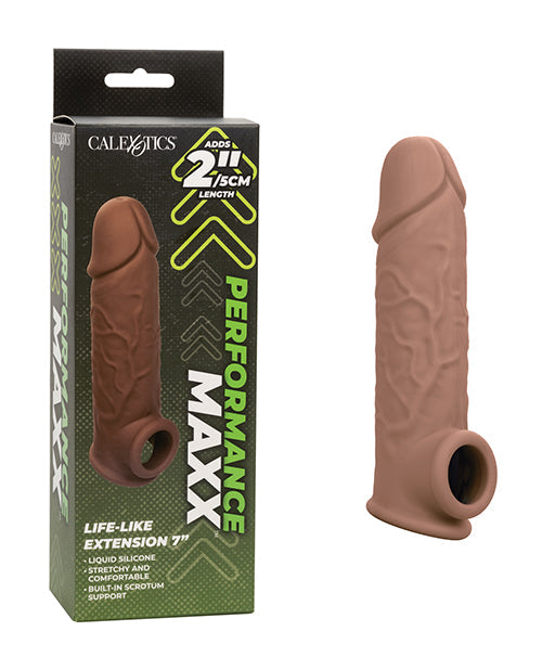 The Soft Hum Performance Maxx Life-Like 7" Penis Extension - Brown