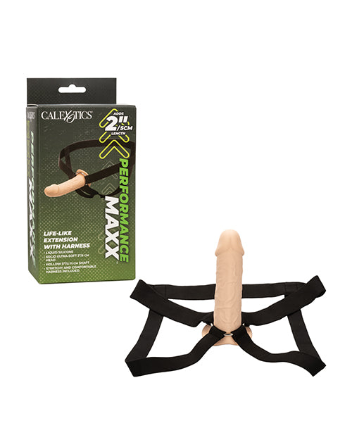 The Soft Hum Performance Maxx Life-Like Penis Extension w/Harness - Ivory