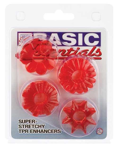 The Soft Hum Basic Essentials Rings - Red Set of 4