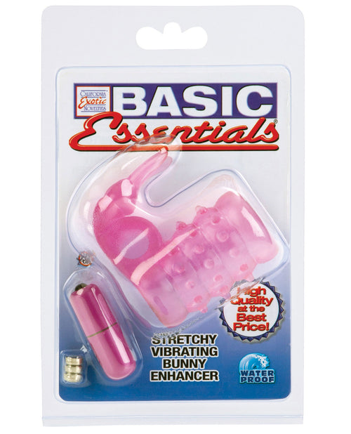 The Soft Hum Basic Essentials Stretchy Vibrating Bunny Enhancer - Pink