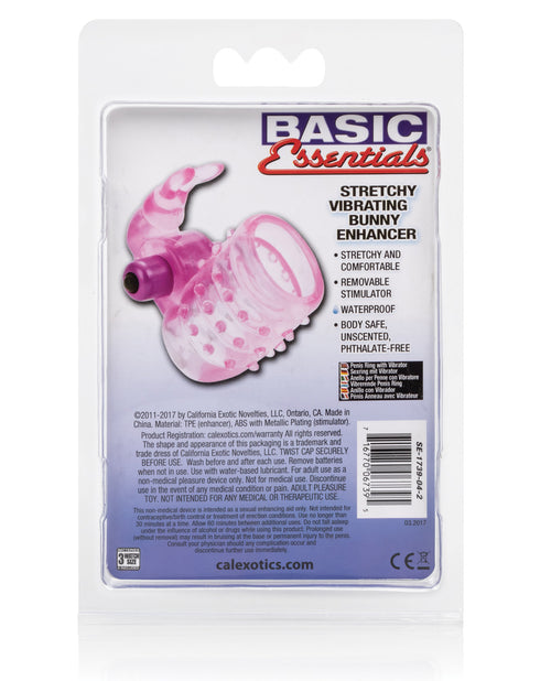 The Soft Hum Basic Essentials Stretchy Vibrating Bunny Enhancer - Pink - Image 2