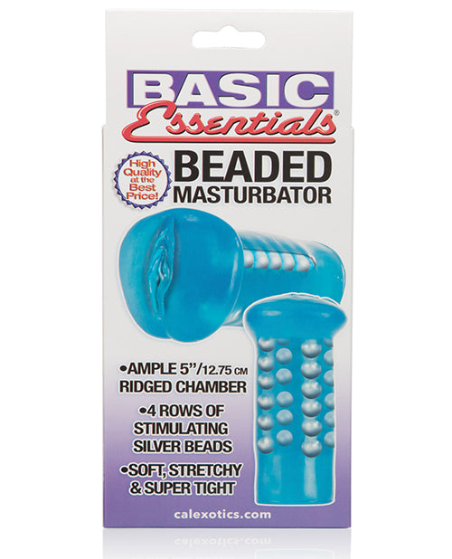 The Soft Hum Basic Essentials Beaded Masturbator - Blue - Image 2