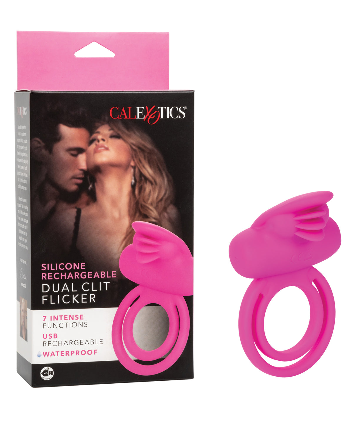 The Soft Hum Silicone Rechargeable Dual Clit Flicker Enhancer - Pink