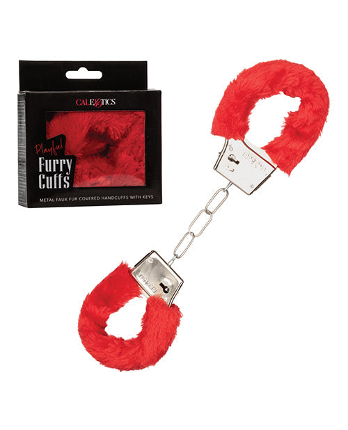 The Soft Hum Playful Furry Cuffs - Red