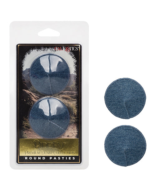 The Soft Hum Ride 'Em Premium Denim Collection Round Pasties - O/S