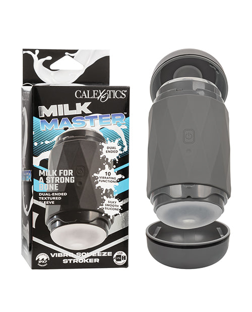 The Soft Hum Milk Master Vibro Squeeze Stroker - Black
