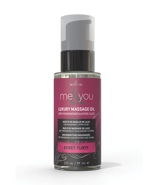 The Soft Hum Sensuva Me &amp; You Massage Oil - 2 oz Berry Flirty