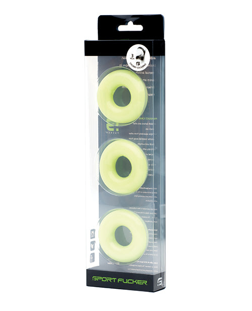 The Soft Hum Sport Fucker Chubby Cockring Pack of 3 - Glow