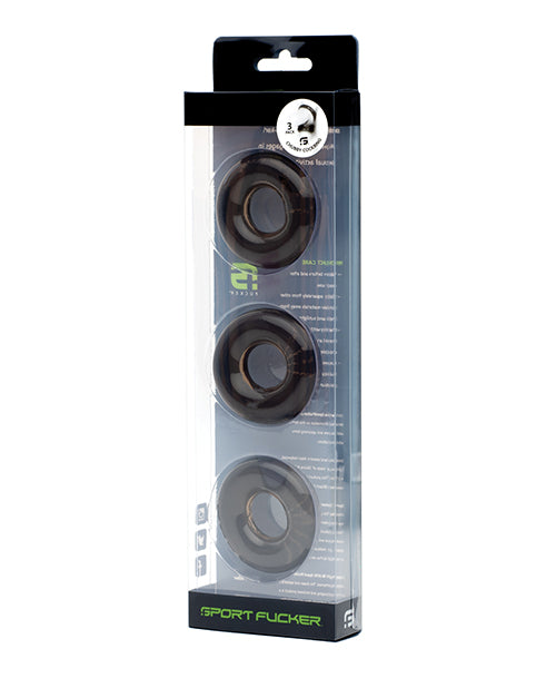 The Soft Hum Sport Fucker Chubby Cockring Pack of 3 - Smoke