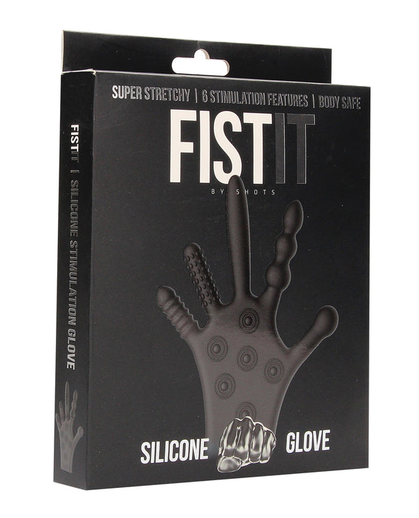 The Soft Hum Shots Fistit Silicone Stimulation Glove - Black