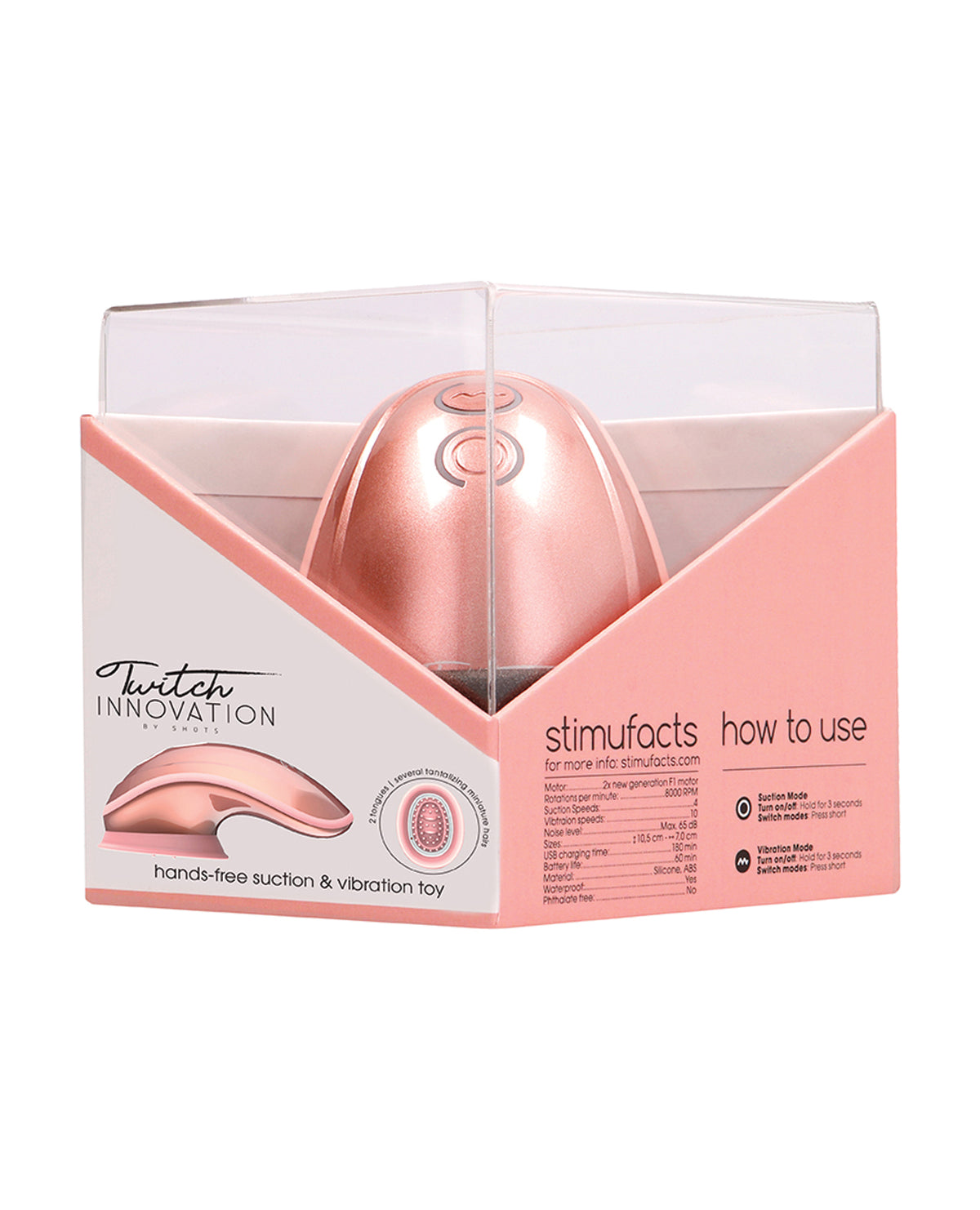 The Soft Hum Shots Twitch Innovation Hands Free Clitoral Stimulator - Rose Gold