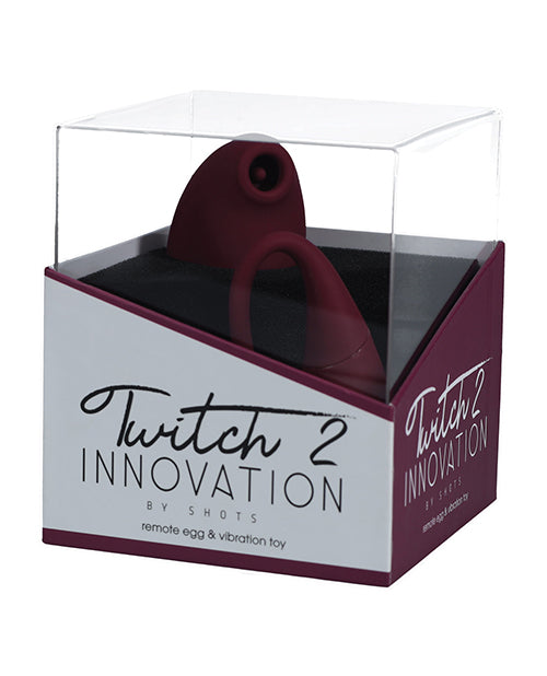 The Soft Hum Shots Twitch 2 Vibrator w/Remote Control Vibrating Egg - Burgundy