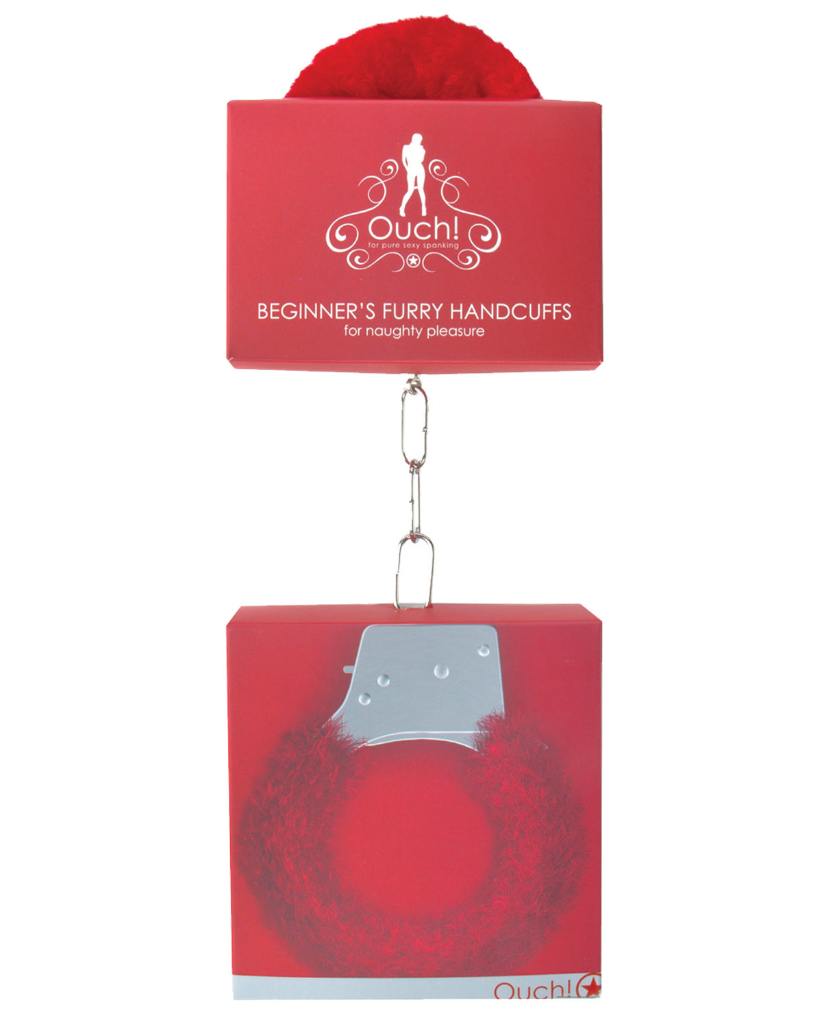 The Soft Hum Shots Ouch Beginner's Handcuffs Furry - Red