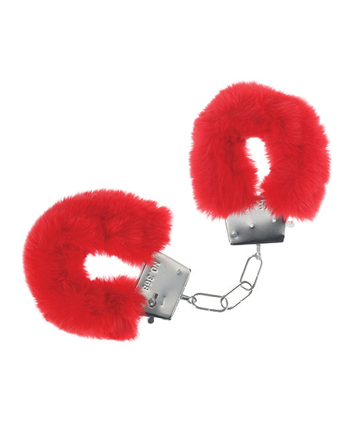 The Soft Hum Shots Ouch! Classic Fluffy Handcuffs - Red