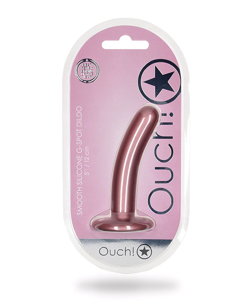 The Soft Hum Shots Ouch 5" Smooth G-Spot Dildo - Rose Gold