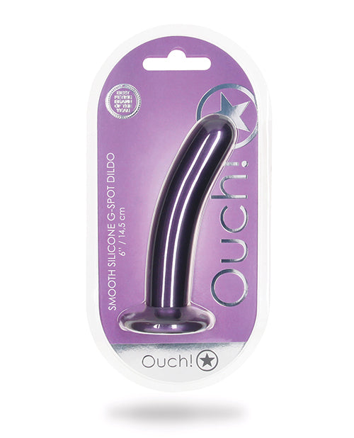 The Soft Hum Shots Ouch 6" Smooth G-Spot Dildo - Metallic Purple