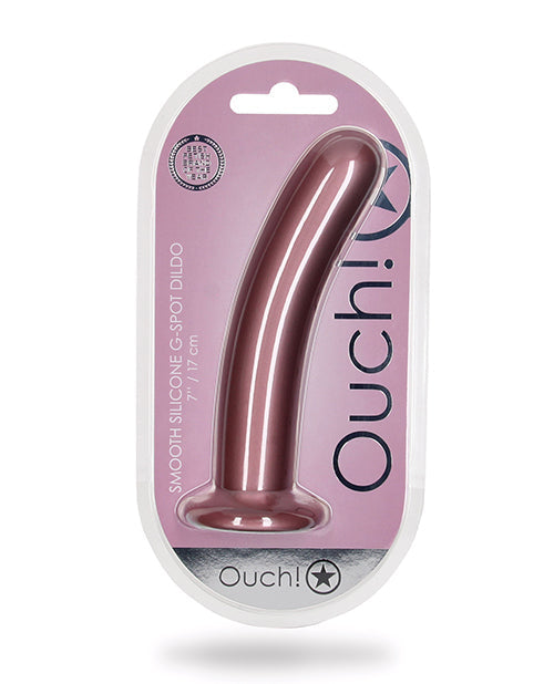 The Soft Hum Shots Ouch 7" Smooth G-Spot Dildo - Rose Gold