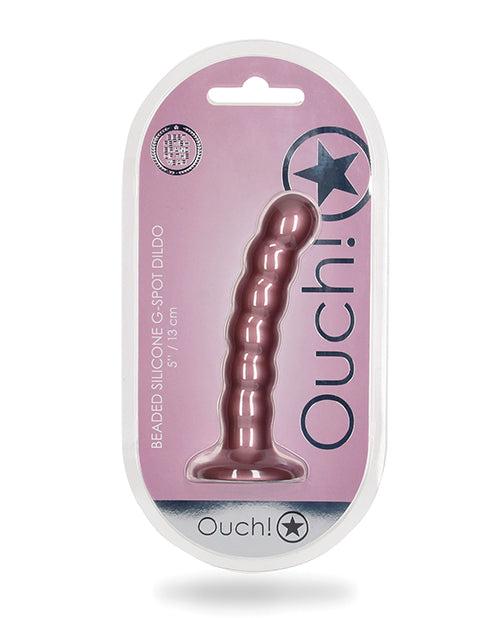 The Soft Hum Shots Ouch 5" Beaded G-Spot Dildo - Rose Gold