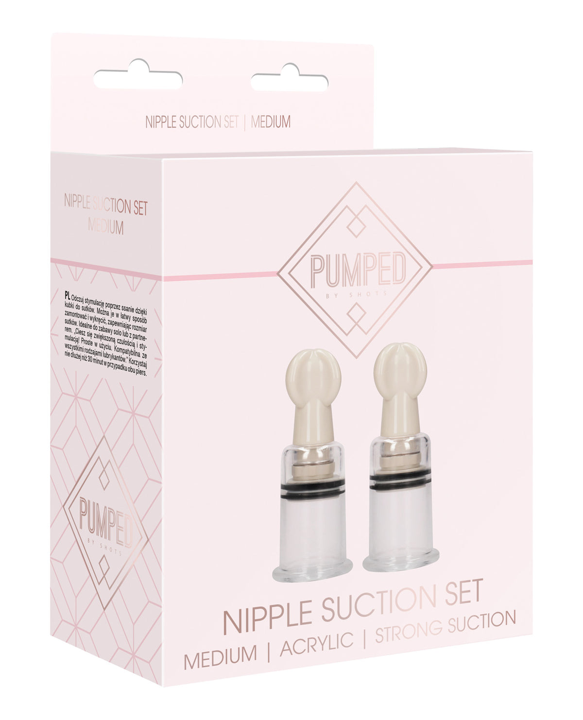The Soft Hum Shots Pumped Nipple Suction Set - Medium Clear