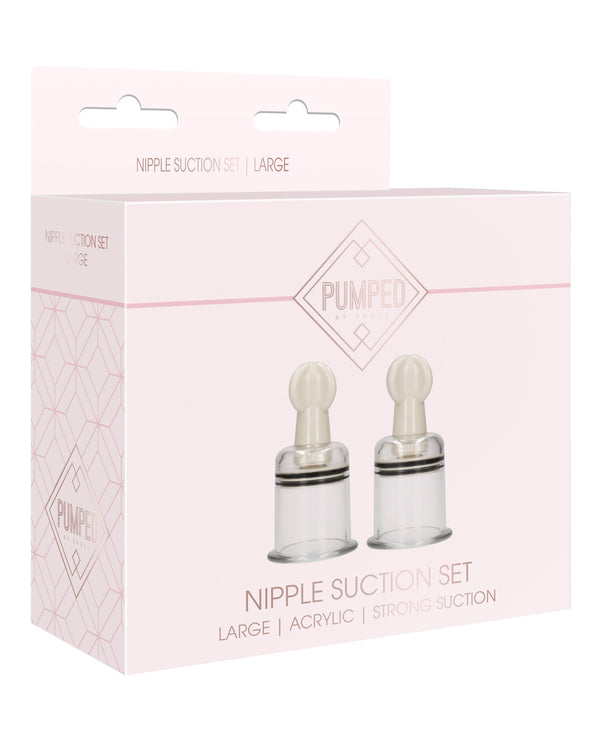 The Soft Hum Shots Pumped Nipple Suction Set - Large Clear