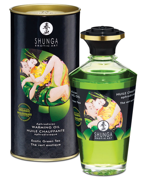 The Soft Hum Shunga Organica Warming Oil - 3.5 oz Green Tea
