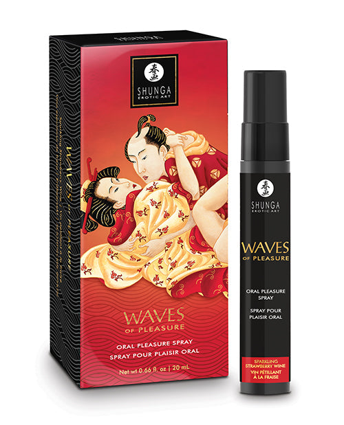 The Soft Hum Shunga Waves of Pleasure Oral Pleasure Spray - .66 oz Sparkling Strawberry Wine