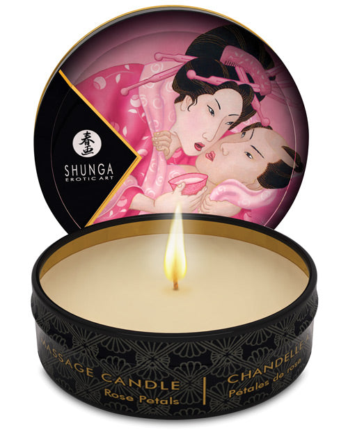The Soft Hum Shunga Aphrodisia Mini Candlelight Massage Candle - 1 oz Roses
