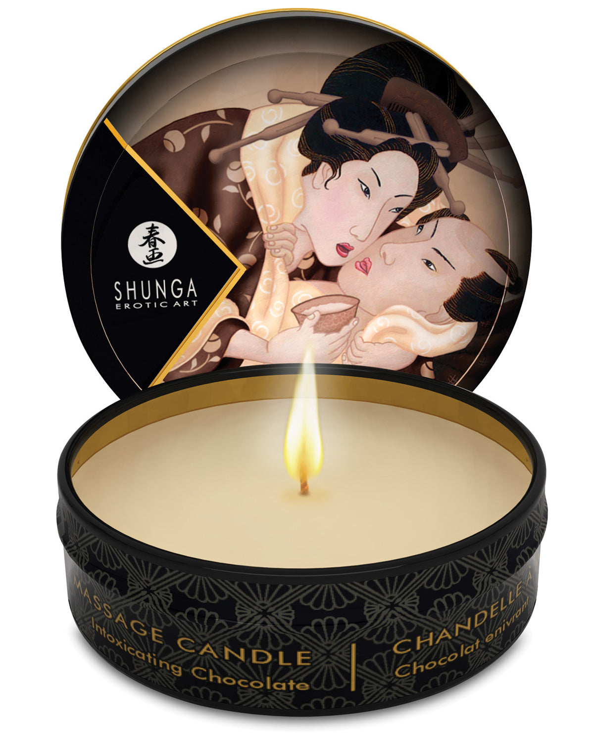 The Soft Hum Shunga Excitation Mini Candlelight Massage Candle - 1 oz Intoxicating Chocolate