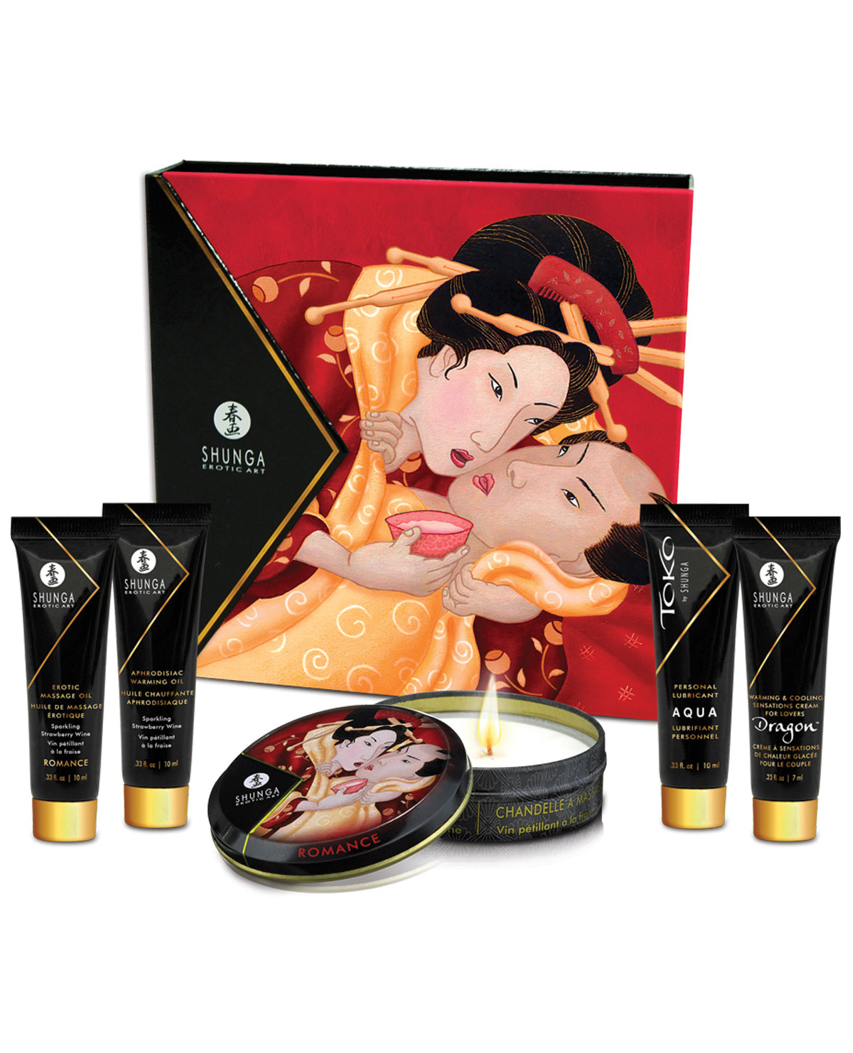 The Soft Hum Shunga Geisha's Secret Luxury Gift Set - Sparkling Strawberry Wine