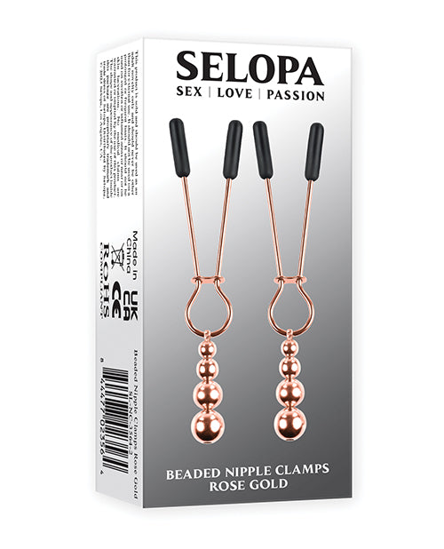 The Soft Hum Selopa Beaded Nipple Clamps - Rose Gold