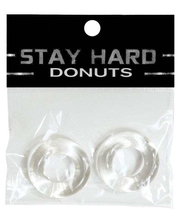 The Soft Hum Ignite Power Stretch Donut Cock Ring - Clear Pack of 2