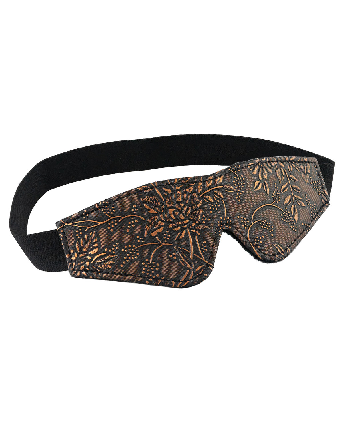 The Soft Hum Spartacus Faux Fur Lining Blindfold - Brown Floral Print