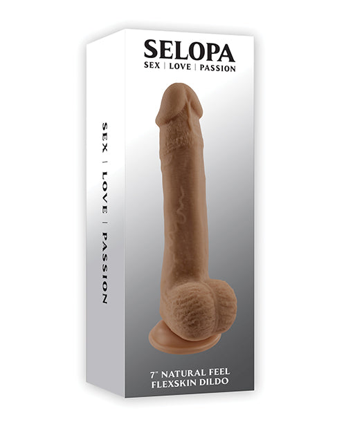 The Soft Hum Selopa Natural Feel 7" Flexskin Dildo - Dark