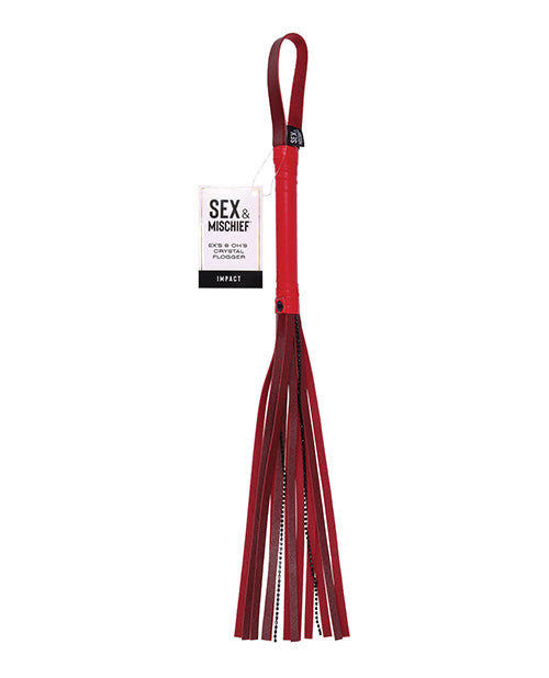 Sex &amp; Mischief Ex's &amp; Oh's Crystal Flogger - Red