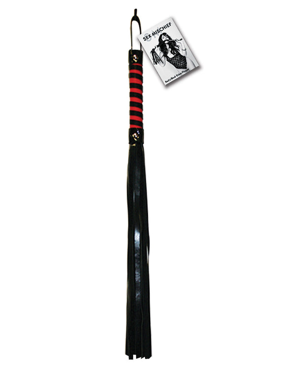Sex &amp; Mischief Stripe Flogger - Black/Red