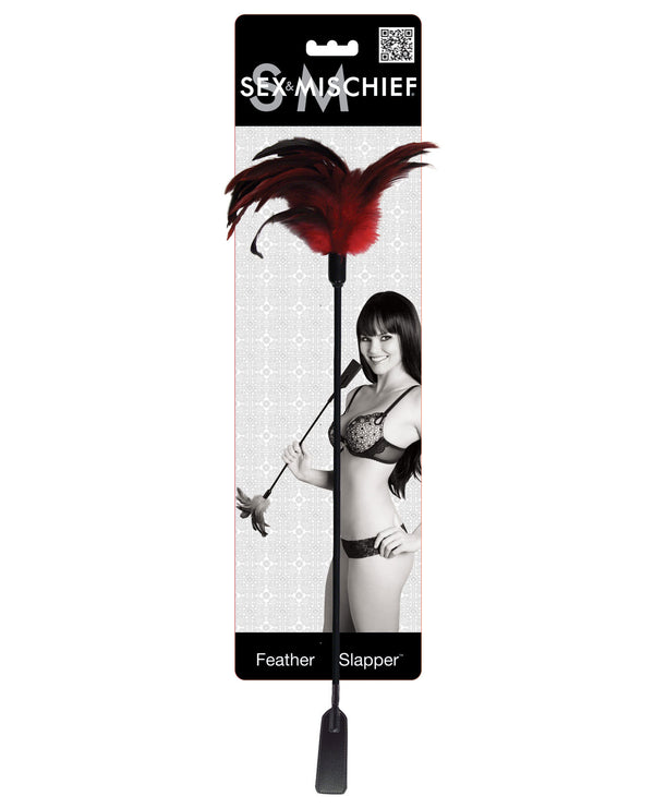 The Soft Hum Sex &amp; Mischief Feather Slapper - Red/Black Feathers