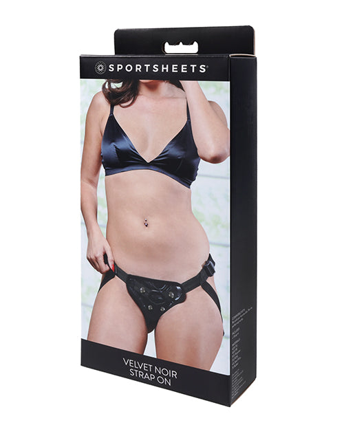 The Soft Hum Sportsheets Velvet Noir Strap-On - Black