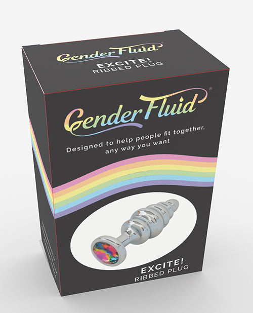 The Soft Hum Gender Fluid Excite! Ribbed Plug - Silver