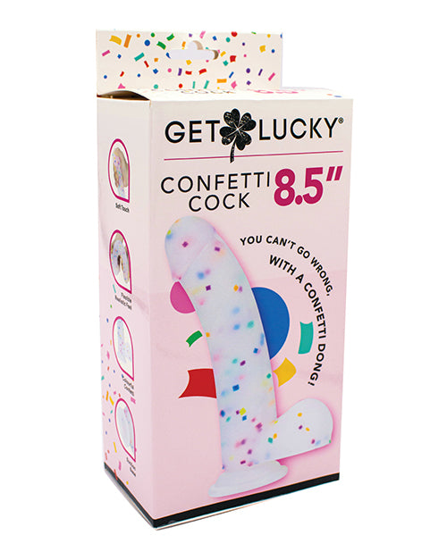 The Soft Hum Get Lucky 8.5" Real Skin Confetti Cock - Multi Color