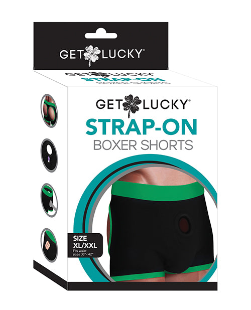The Soft Hum Get Lucky Strap On Boxers - XL-XXL Black/Green